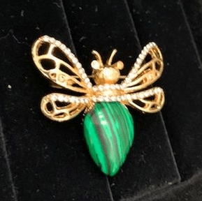 Green & Gold Bee Brooch