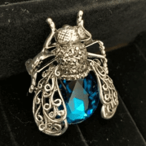 Blue Bee Brooch
