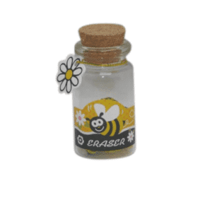 Bee Erasers in a Jar